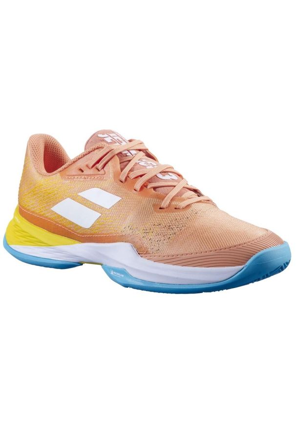 Buty tenisowe damskie Babolat Jet Mach 3 Clay. Kolor: niebieski, żółty, pomarańczowy, wielokolorowy. Sport: tenis