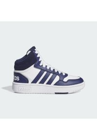 Adidas - Hoops Mid Shoes. Kolor: biały, wielokolorowy, niebieski. Sport: tenis