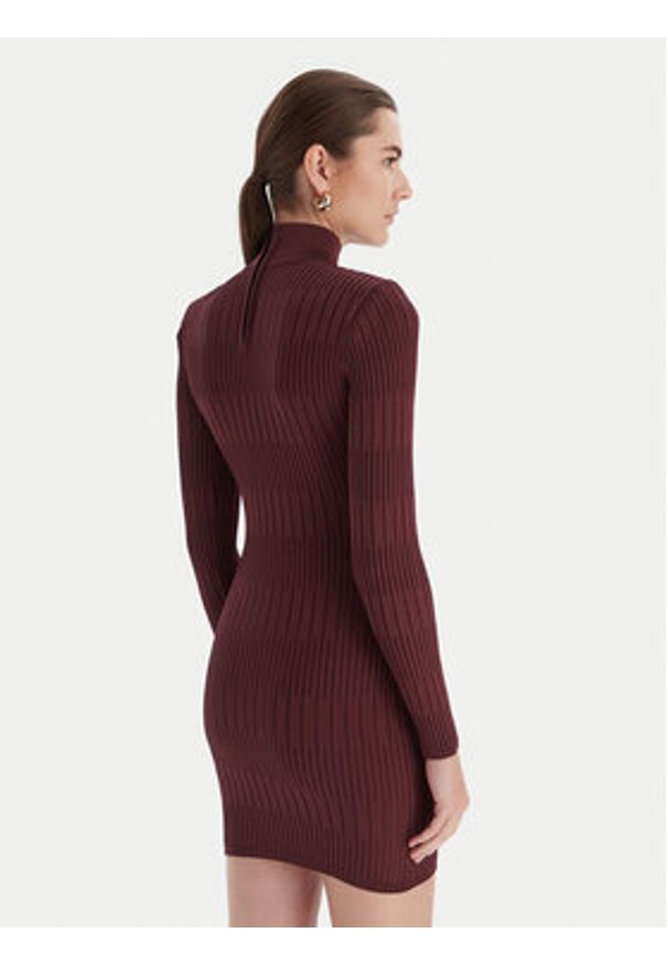 Marciano Guess Sukienka dzianinowa 5BGK52 5881Z Bordowy Slim Fit. Kolor: czerwony. Materiał: wiskoza