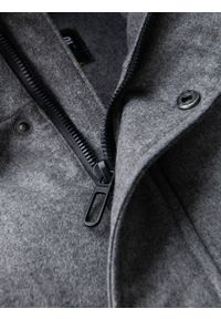 Ombre Clothing - Casualowa kurtka męska puffer z wełną – szary melanż V1 - Rozmiar: L. Okazja: na co dzień. Typ kołnierza: kołnierzyk stójkowy. Kolor: szary. Materiał: wełna. Długość: długie. Wzór: melanż. Styl: casual #7