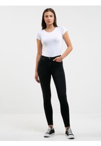 Big-Star - Spodnie jeans damskie push up z wysokim stanem Melinda High Waist 895. Stan: podwyższony. Kolor: szary. Styl: rockowy, elegancki, sportowy