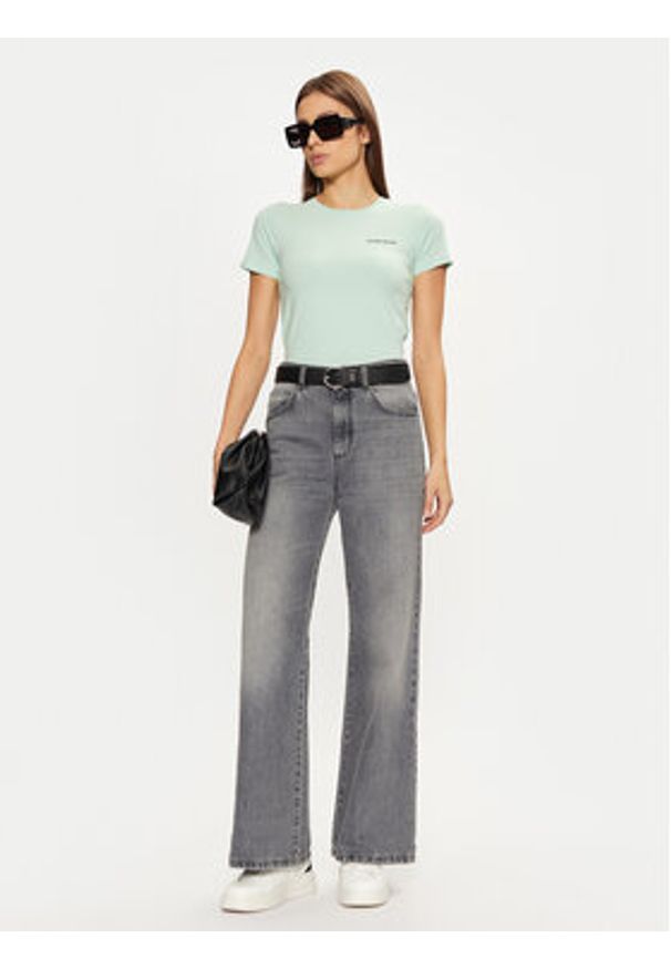 Guess Jeans T-Shirt W4YI02 J1314 Zielony Regular Fit. Kolor: zielony. Materiał: bawełna
