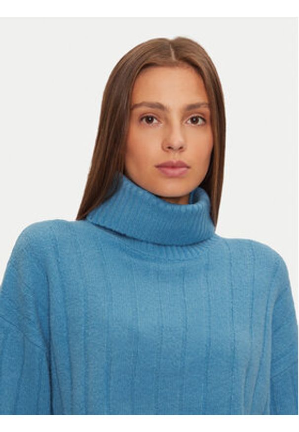 Brave Soul Golf LK-162AUSTINA Niebieski Regular Fit. Typ kołnierza: golf. Kolor: niebieski. Materiał: syntetyk