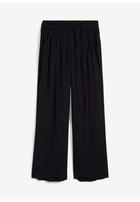 bonprix - Spodnie palazzo z miękkiej wiskozy. Kolor: czarny. Materiał: wiskoza. Sezon: lato #1