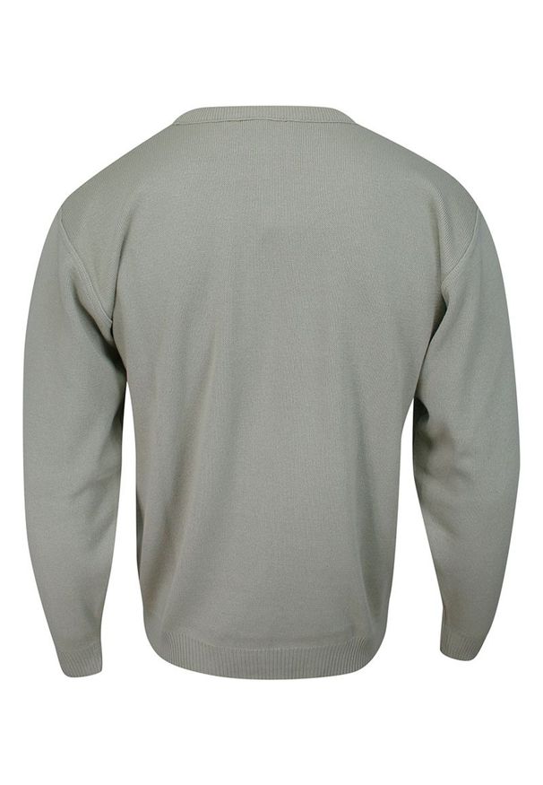 Kings - Sweter Beżowy, Drobny Wzór w Romby, Okrągły Dekolt (U-neck), Męski - KINGS. Kolor: beżowy, brązowy, wielokolorowy. Materiał: bawełna, akryl. Sezon: jesień, zima. Styl: klasyczny