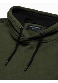 Ombre Clothing - Bluza męska z kapturem B1224 - khaki - XXL. Typ kołnierza: kaptur. Kolor: brązowy. Materiał: poliester, bawełna #5