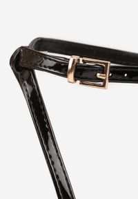 Renee - Czarne Lakierowane Sandały z Kokardkami Orimoni. Okazja: na randkę, na imprezę. Zapięcie: sprzączka. Kolor: czarny. Materiał: lakier. Obcas: na obcasie. Styl: elegancki, klasyczny. Wysokość obcasa: średni #2