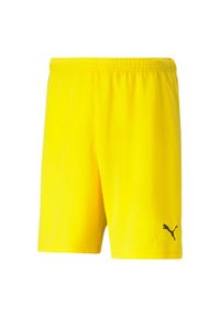 Puma - Męskie Spodenki Dresowe TeamRISE. Kolor: żółty. Materiał: dresówka