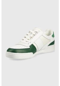 Polo Ralph Lauren sneakersy skórzane POLO CRT kolor zielony. Nosek buta: okrągły. Zapięcie: sznurówki. Kolor: zielony. Materiał: skóra