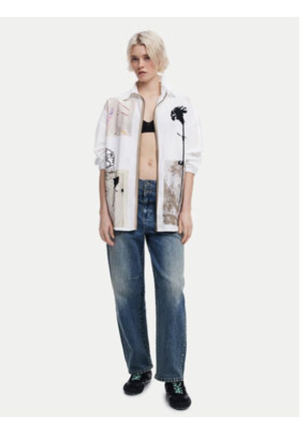 Desigual Koszula Recortes 25SWCW23 Biały Relaxed Fit. Kolor: biały. Materiał: bawełna