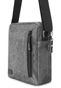 Męska, Materiałowa Torebka, Saszetka, Listonoszka - Pako Jeans - Popiel. Materiał: poliester #1