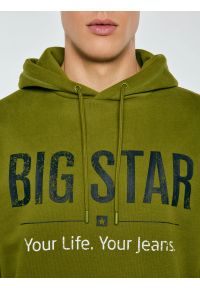 Big-Star - Bluza męska z kapturem z logo BIG STAR zielona Ashlyno 301. Typ kołnierza: kaptur. Kolor: zielony. Materiał: dzianina. Wzór: napisy. Styl: sportowy #3