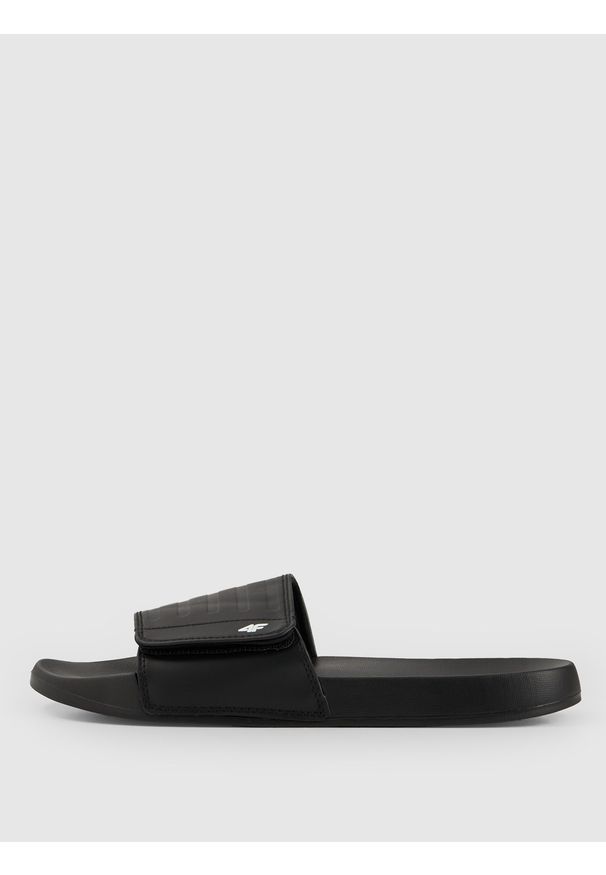 4f - 4F Klapki męskie - czarne 45. Okazja: na co dzień, na plażę. Kolor: czarny. Materiał: guma. Sezon: lato. Styl: wakacyjny, casual