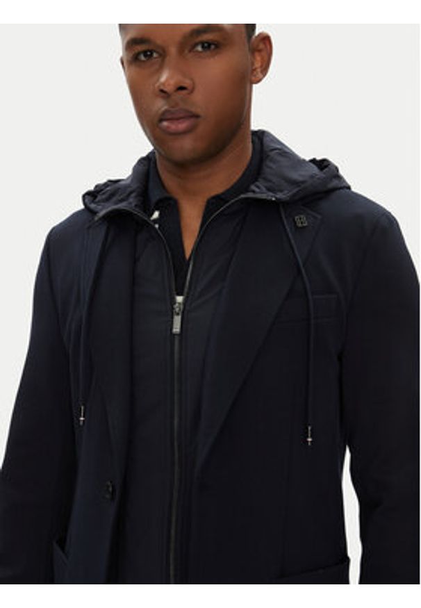 TOMMY HILFIGER - Tommy Hilfiger Marynarka MW0MW39742 Granatowy Regular Fit. Kolor: niebieski. Materiał: syntetyk