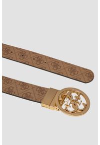 Guess - GUESS Brązowy dwustronny damski pasek w monogram Noelle REV H35, Rozmiar L. Kolor: brązowy #3