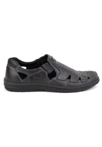 Joker Buty męskie skórzane na lato wsuwane 500J szare. Zapięcie: bez zapięcia. Kolor: szary. Materiał: skóra. Sezon: lato #6