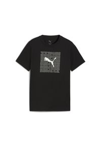 Puma - Młodzieżowa koszulka o kwadratowym kroju z grafiką PUMA Black. Kolor: czarny. Sport: joga i pilates