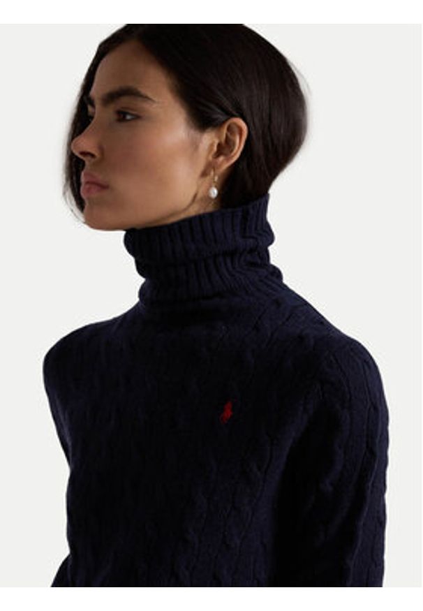 Polo Ralph Lauren Golf 211888686007 Granatowy Regular Fit. Typ kołnierza: golf, polo. Kolor: niebieski. Materiał: wełna