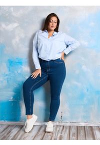 Sinsay - Jegginsy PLUS SIZE - granatowy. Stan: podwyższony. Kolekcja: plus size. Kolor: niebieski