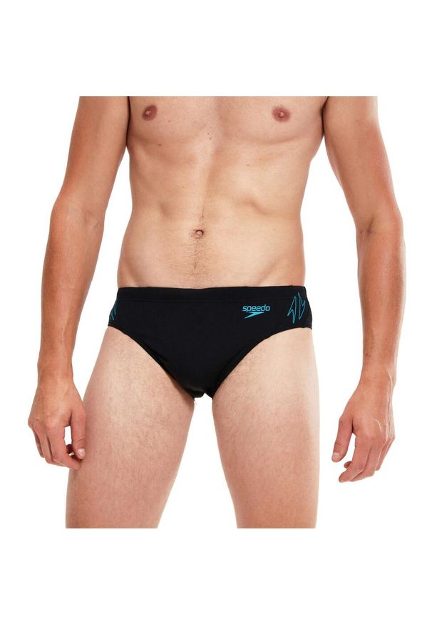 Slipy kąpielówki męskie Speedo Medley Logo. Kolor: wielokolorowy, czarny, niebieski. Materiał: poliester