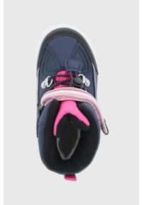 TOMMY HILFIGER - Tommy Hilfiger Śniegowce dziecięce kolor granatowy. Nosek buta: okrągły. Zapięcie: rzepy. Kolor: niebieski. Materiał: guma, materiał