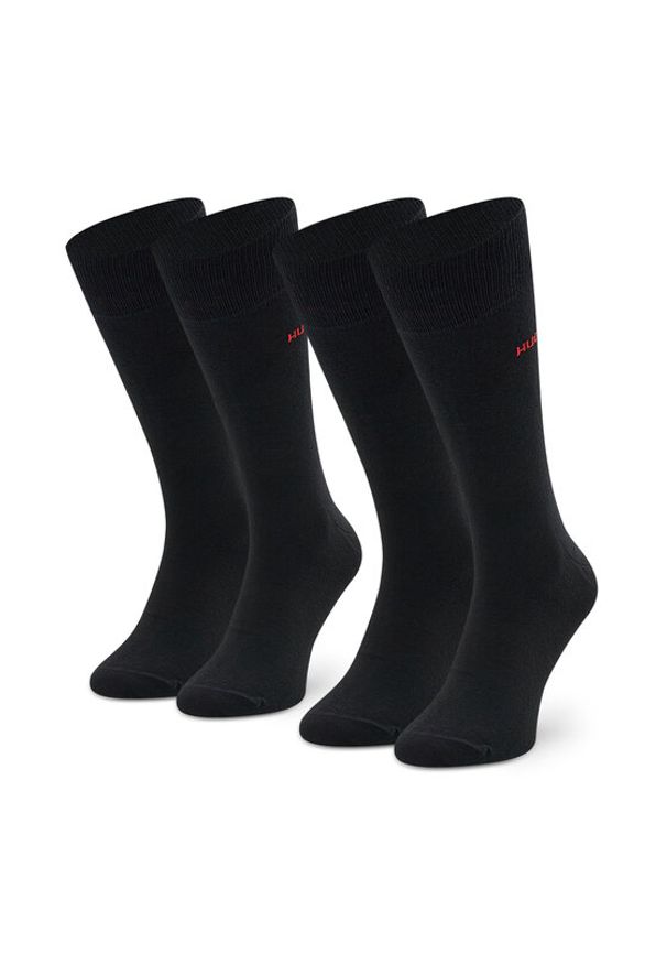 Hugo - HUGO Skarpety długie 2P Rs Uni Cc 50468099 Czarny. Kolor: czarny. Materiał: materiał