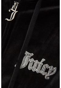 Juicy Couture - JUICY COUTURE Czarna damska bluza Robertson Caviar Hoodie, Rozmiar S. Kolor: czarny