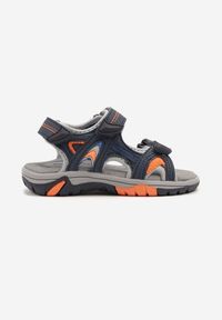 Born2be - Granatowo-Niebieskie Sandały w Sportowym Stylu ze Skórzaną Wkładką Odairis. Okazja: na co dzień. Zapięcie: rzepy. Kolor: niebieski. Materiał: skóra. Sezon: lato. Styl: sportowy #1
