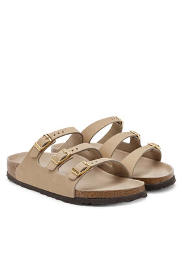 Birkenstock Klapki Florida Fresh 1029480 Beżowy. Kolor: beżowy. Materiał: nubuk, skóra