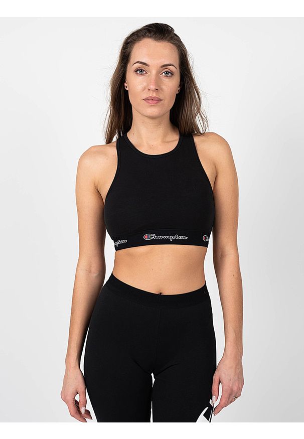 Champion Stanik "Sport Bra" | 114559 | Sport Bra | Kobieta | Czarny. Kolor: czarny. Materiał: elastan, bawełna. Wzór: nadruk