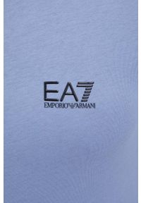 EA7 Emporio Armani t-shirt bawełniany kolor niebieski z nadrukiem. Kolor: niebieski. Materiał: bawełna. Wzór: nadruk, gładki #5