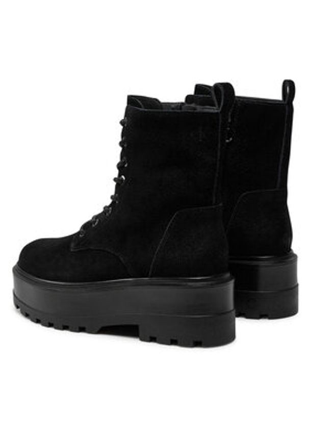 Calvin Klein Jeans Trapery Flatform Zip Laceup Mg S YW0YW01554 Czarny. Kolor: czarny. Materiał: zamsz, skóra