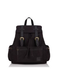 Duży plecak męski czarny PAOLO PERUZZI T-24-BL. Kolor: czarny. Materiał: materiał. Styl: vintage #1