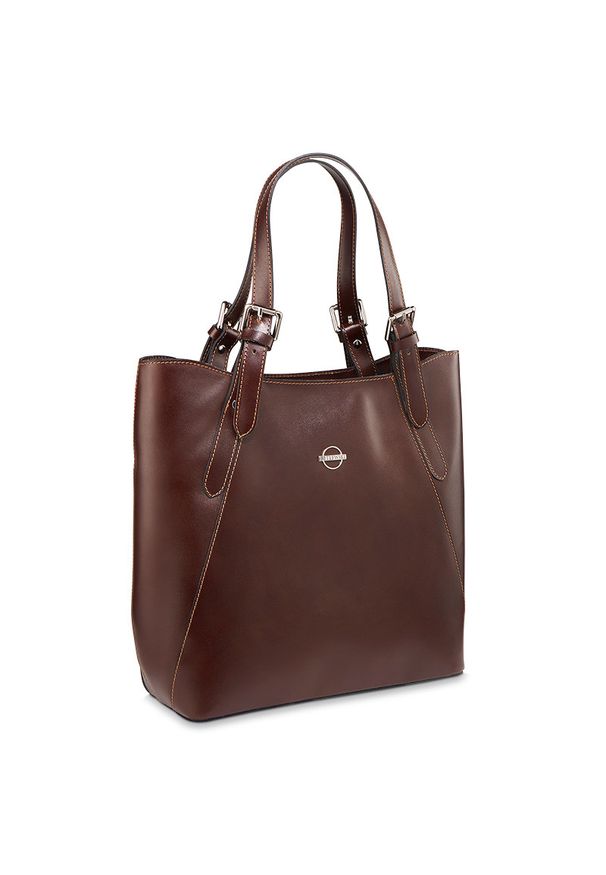 Betlewski - Skórzany tote bag BETLEWSKI BVP-110 brązowy. Kolor: brązowy. Materiał: skórzane