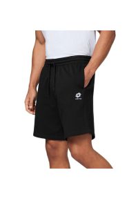 LOTTO - Spodenki męskie Lotto 1124009-19-4006 - czarne. Kolor: czarny. Materiał: bawełna, dresówka. Wzór: aplikacja #1