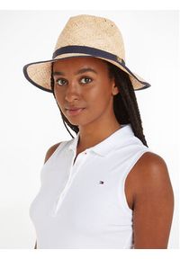 TOMMY HILFIGER - Tommy Hilfiger Kapelusz Beach Summer Straw Fedora Hat AW0AW16044 Écru. Materiał: materiał