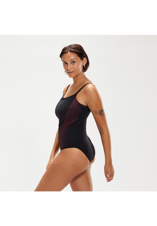 Strój pływacki jednoczęściowy damski Speedo rystalLux Printed Shaping. Kolor: czerwony, wielokolorowy, czarny