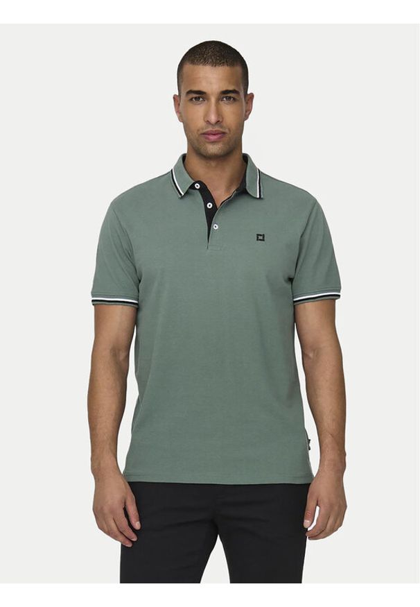 Only & Sons Polo Fletcher 22024827 Zielony Regular Fit. Typ kołnierza: polo. Kolor: zielony. Materiał: bawełna