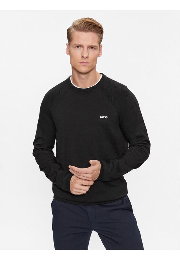 BOSS - Boss Sweter Perform-X_Cn 50498519 Czarny Regular Fit. Kolor: czarny. Materiał: bawełna