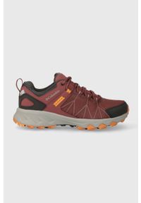 columbia - Columbia buty Peakfreak II Outdry damskie kolor bordowy. Kolor: czerwony. Materiał: syntetyk, materiał. Szerokość cholewki: normalna. Sezon: zima