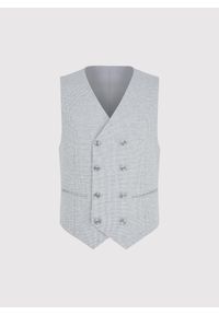 Pako Lorente - PAKO LORENTE - Dwurzędowa kamizelka męska w drobną kratę. Materiał: poliester, elastan, poliamid, dzianina, wiskoza. Styl: młodzieżowy, elegancki #6