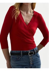 Lauren Ralph Lauren - LAUREN RALPH LAUREN Bluzka 200824366021 Czerwony Slim Fit. Kolor: czerwony. Materiał: wiskoza