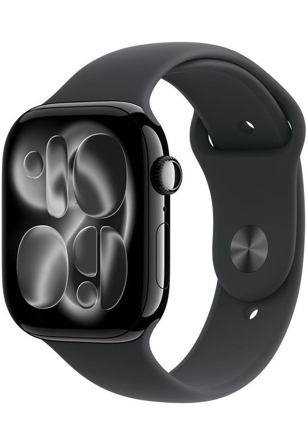 APPLE - Apple Watch Series 11 GPS + Cellular 46mm Jet Black Aluminium Case with Black Sport Band - M/L. Styl: sportowy