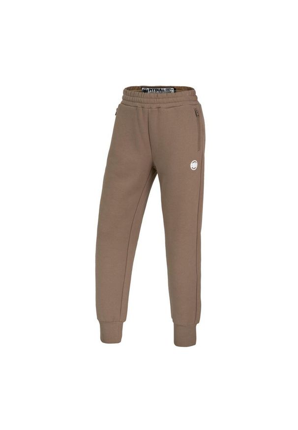 PITBULL - Spodnie męskie Pitbull dresowe damskie Small Logo 24. Kolor: brązowy. Materiał: dresówka. Sport: fitness