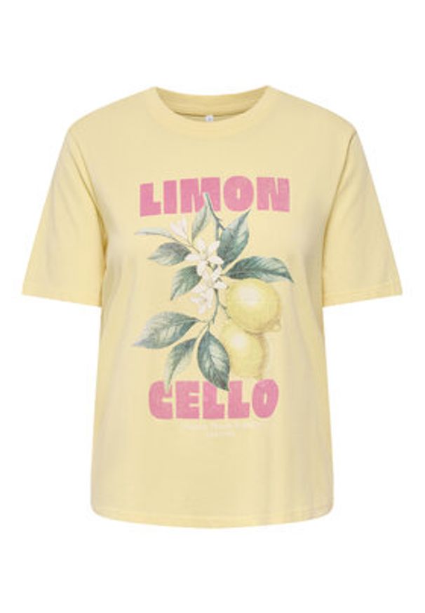 only - ONLY T-Shirt Lucy 15367829 Żółty Regular Fit. Kolor: żółty. Materiał: bawełna