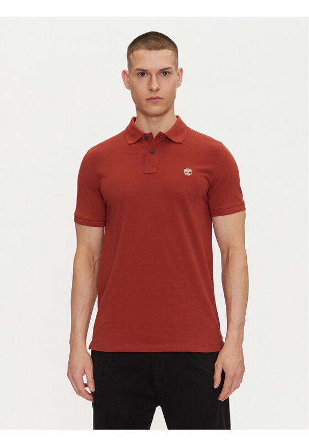 Timberland Polo TB0A6VDP Czerwony Regular Fit. Typ kołnierza: polo. Kolor: czerwony. Materiał: bawełna
