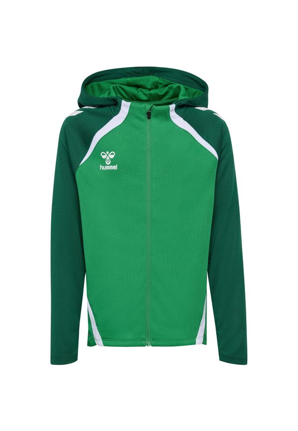 Dziecięca bluza dresowa z kapturem Hummel Lead 2.0. Typ kołnierza: kaptur. Kolor: zielony. Materiał: dresówka