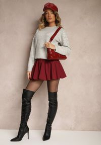 Renee - Szary Sweter z Bawełną i Cekinami Ceala. Okazja: na co dzień, na imprezę. Kolor: szary. Materiał: bawełna. Wzór: aplikacja. Styl: casual, elegancki #5