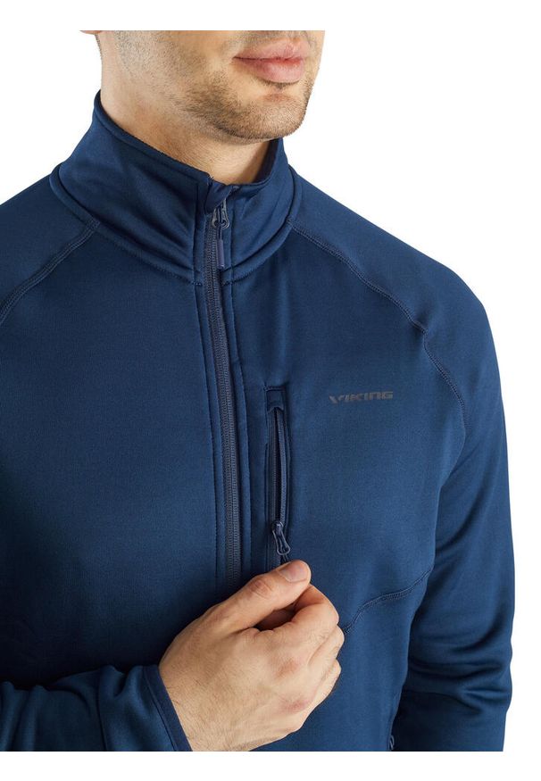 Bluza trekkingowa techniczna męska Viking Jukon na zamek. Kolor: niebieski