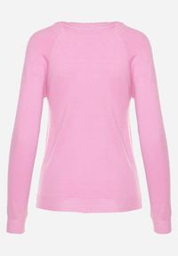 Born2be - Różowy Sweter Ozdobiony Cekinami Koralikami i Cyrkoniami w Kształcie Kwiatka Romiella. Okazja: na co dzień. Kolor: różowy. Materiał: jeans. Wzór: aplikacja, kwiaty. Styl: klasyczny, casual, elegancki #3